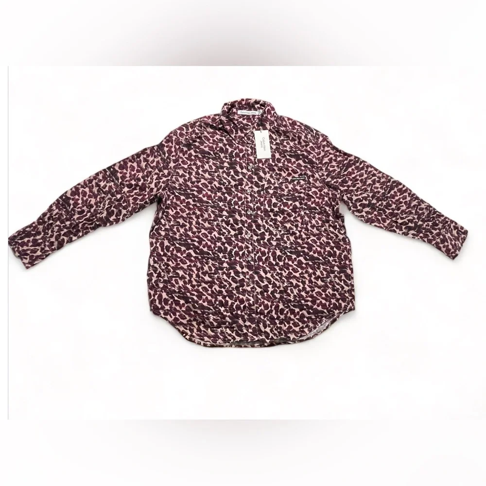 Calvin Klein Jeans Women's Animal Print Shirt Small, Long Sleeve | New - Picture 2 of 15